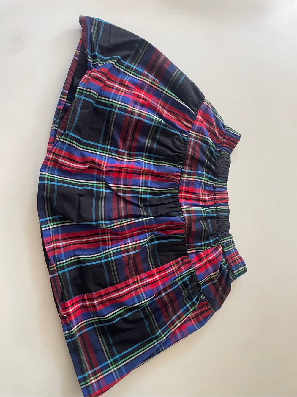 Crewcuts Plaid Elastic-Waist Skirt in Navy and Red